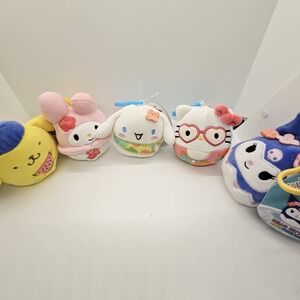 Squishmallows Sanrio Plush Clip Lot of 5‎ Hello Kitty My Melody Kuromi NEW